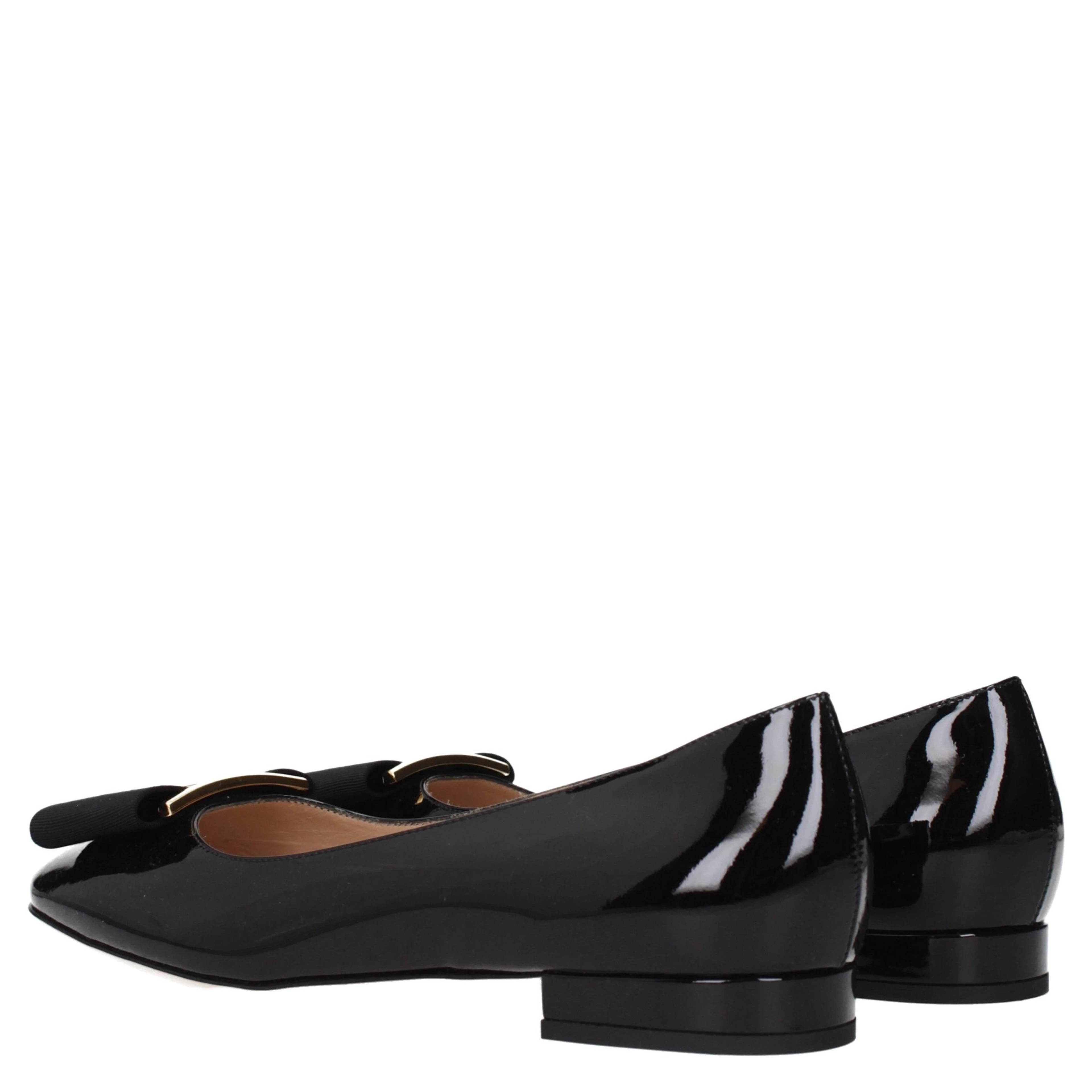 Black Leather Ballet Flats