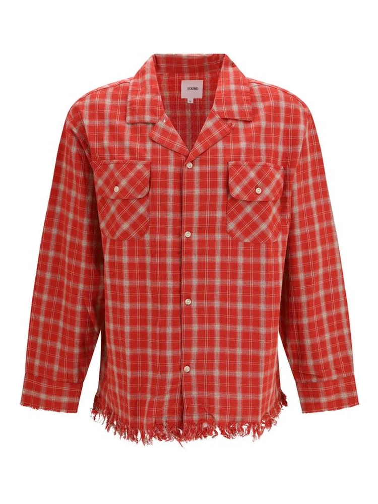 Red Cotton Pattern Shirt