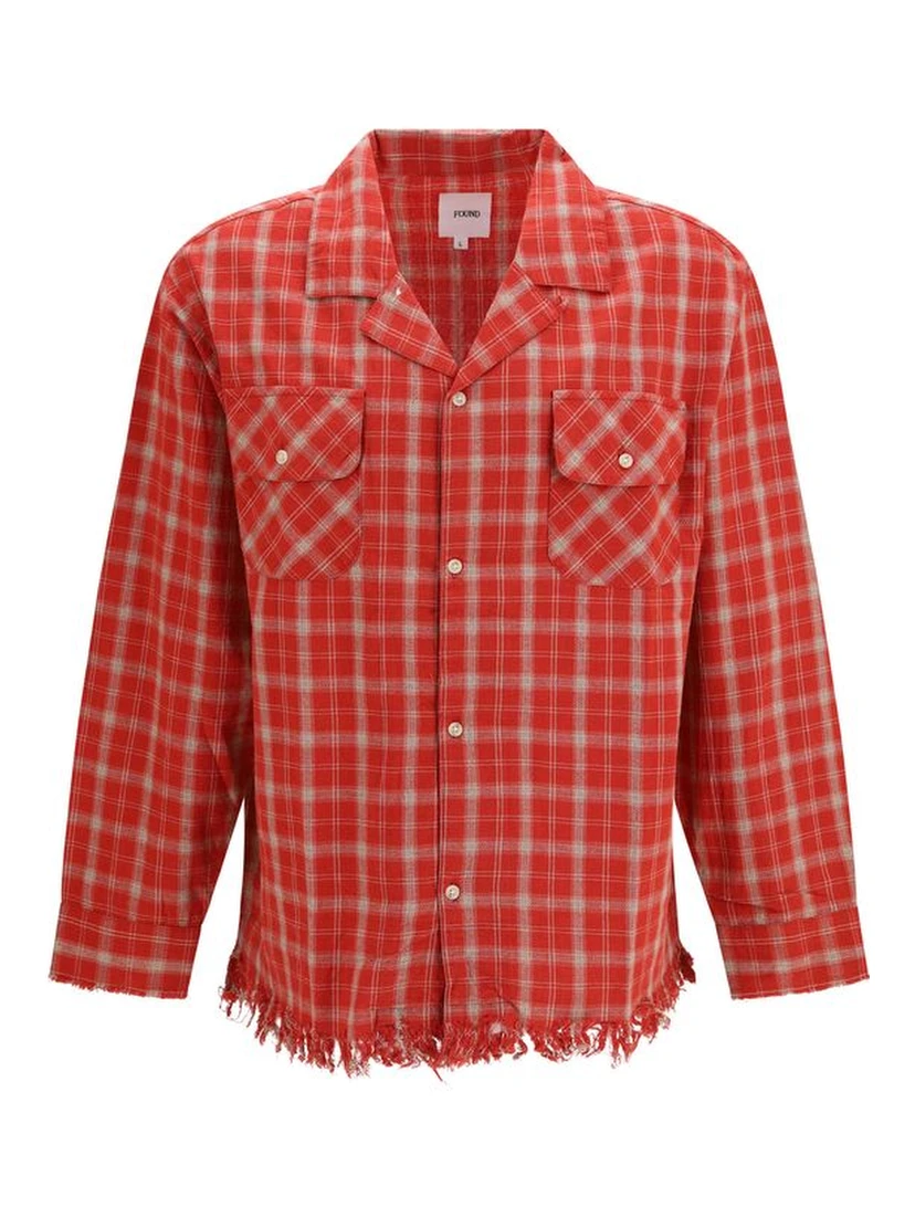 Red Cotton Pattern Shirt