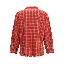 Red Cotton Pattern Shirt