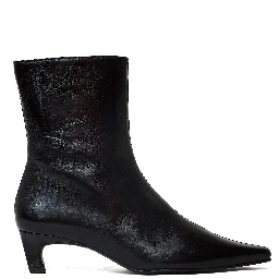 Ambar Rift Black Leather Ankle Boots