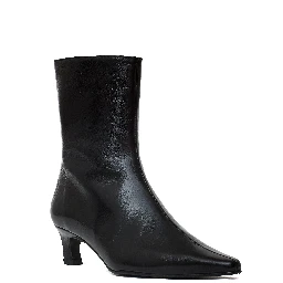 Ambar Rift Black Leather Ankle Boots
