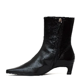 Ambar Rift Black Leather Ankle Boots
