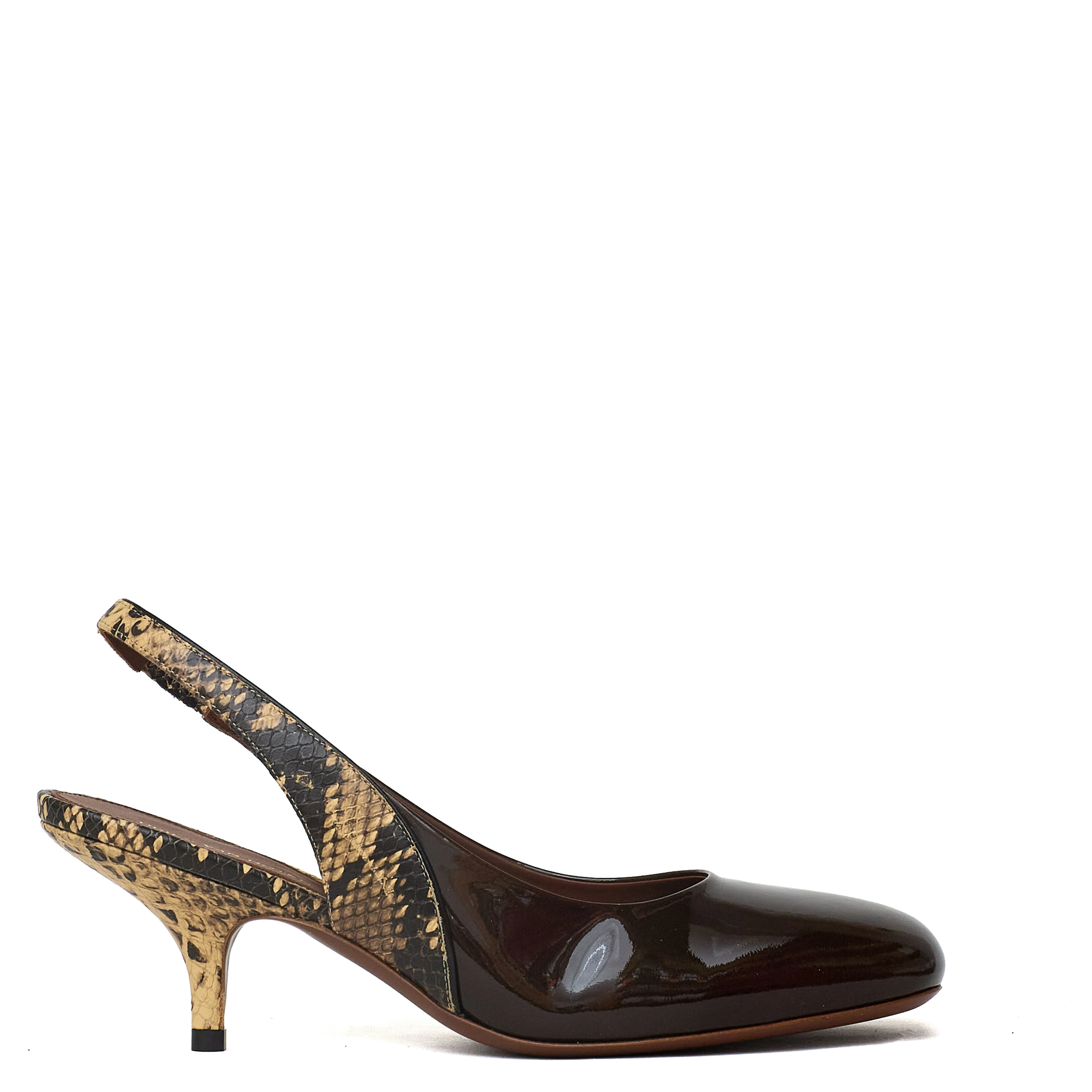 Leather slingback pumps