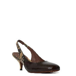 Leather slingback pumps