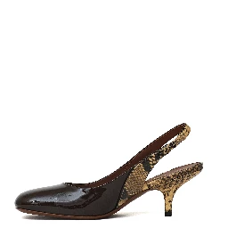 Leather slingback pumps
