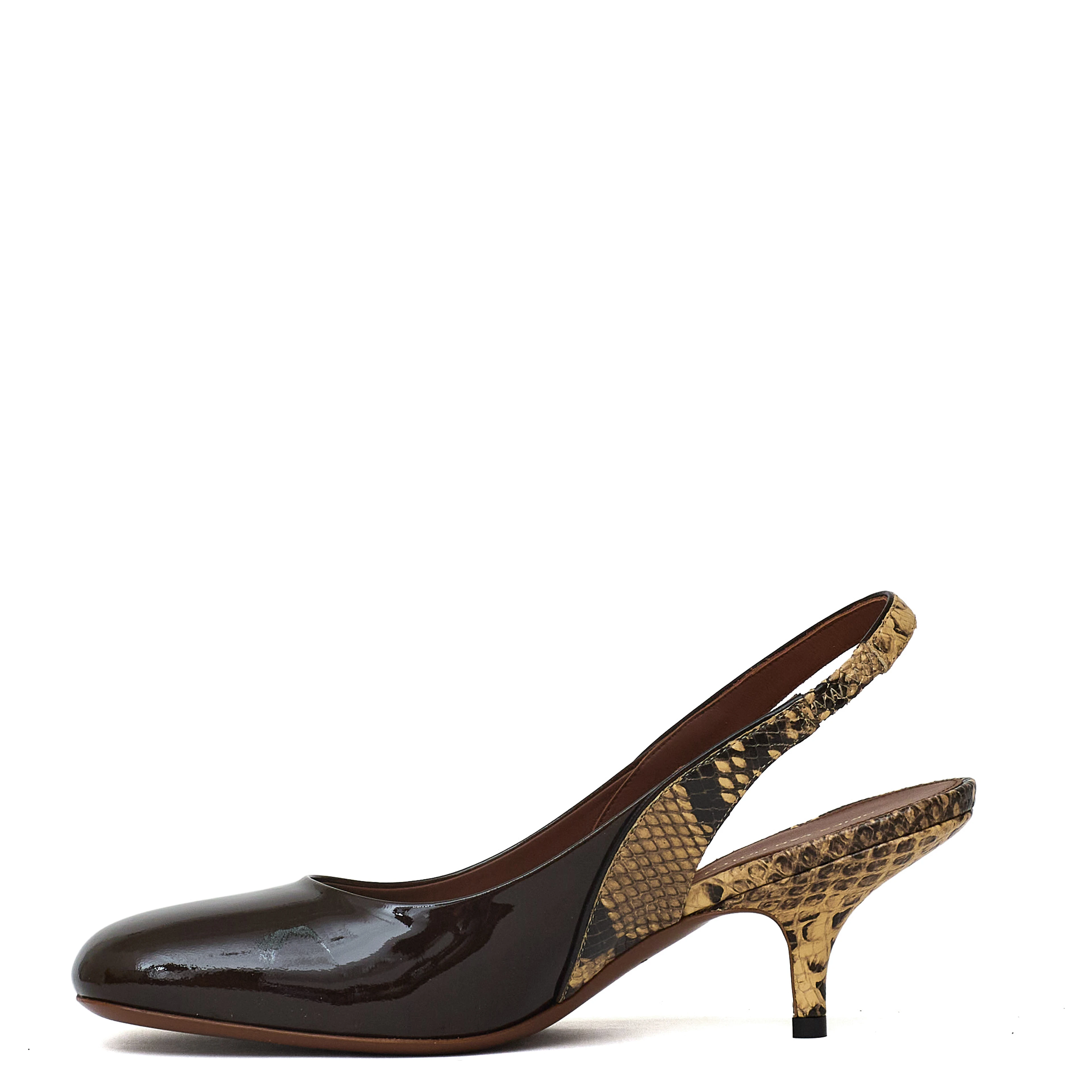 Leather slingback pumps