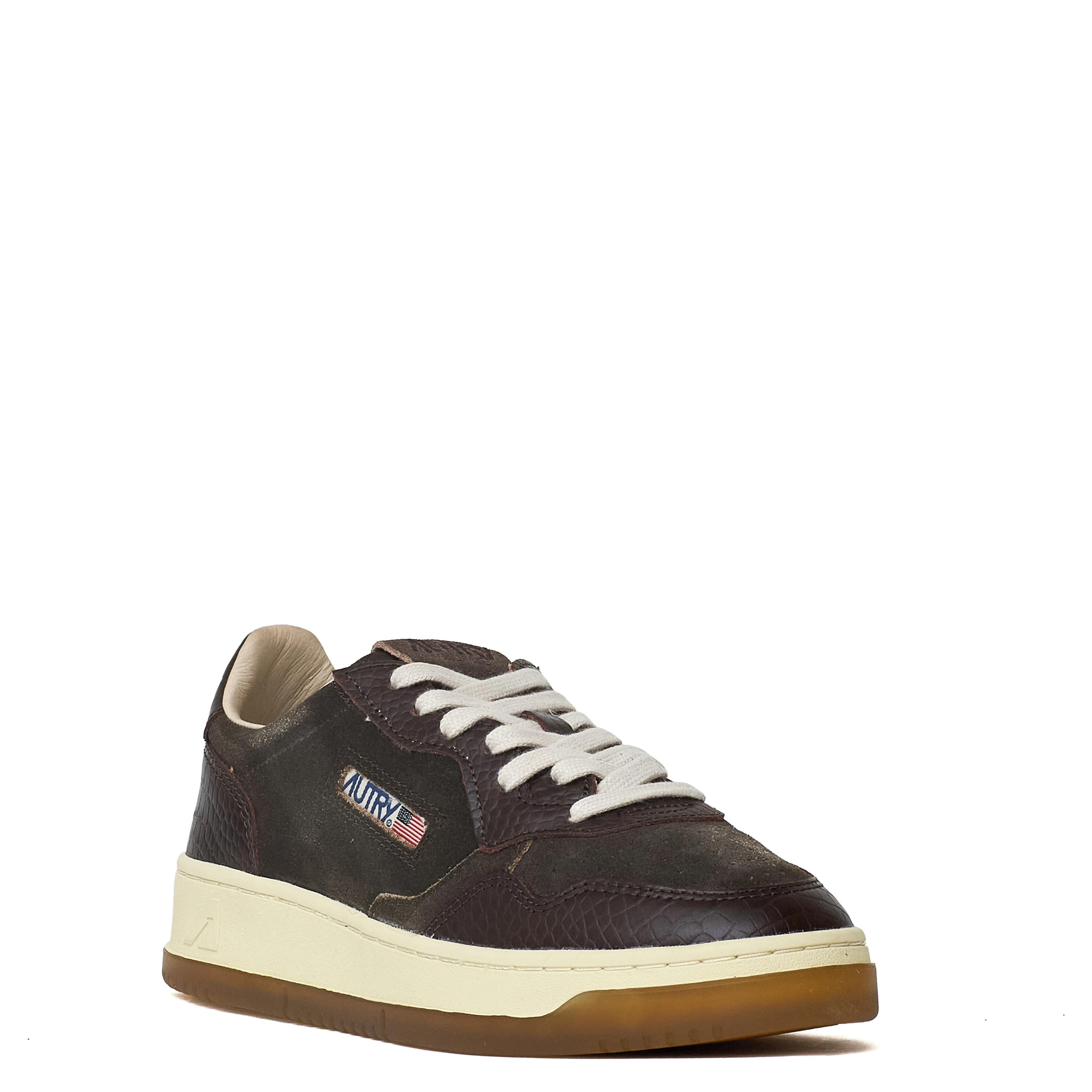 Sneakers Medalist Low In Suede, Stampa Cocco Mustang, Marrone