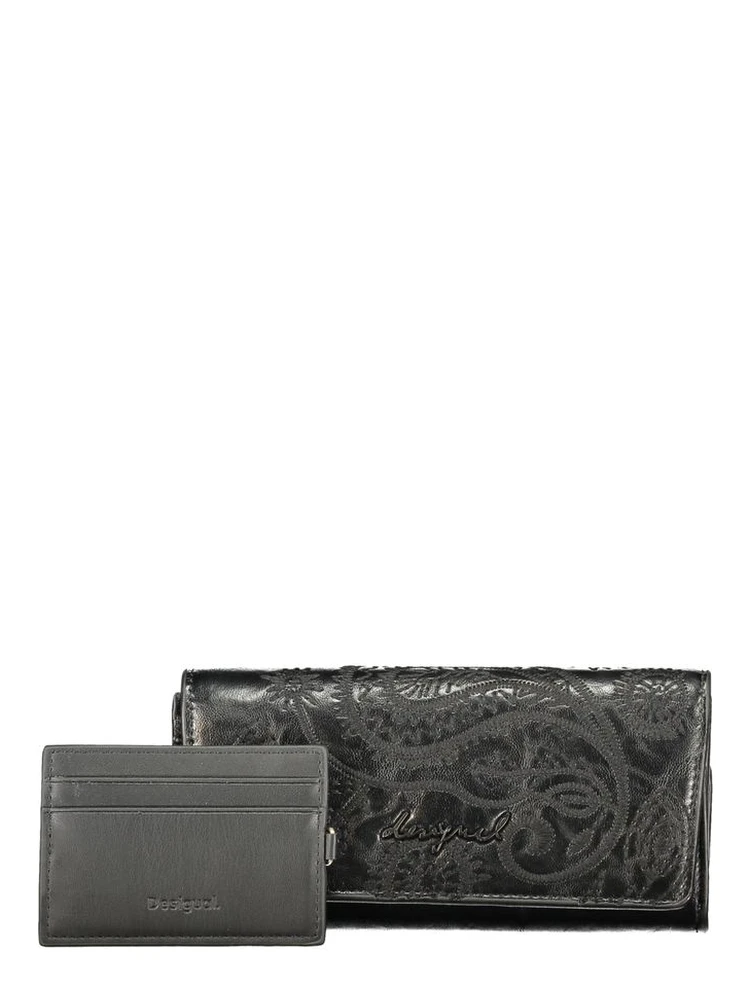 Black Polyurethane Women's Wallet
