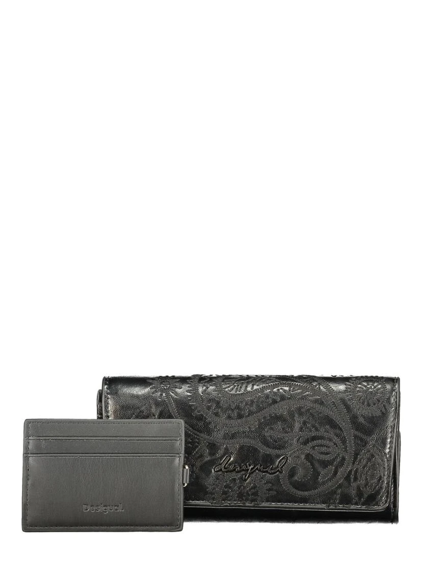 Black Polyurethane Women's Wallet