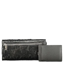 Black Polyurethane Women's Wallet