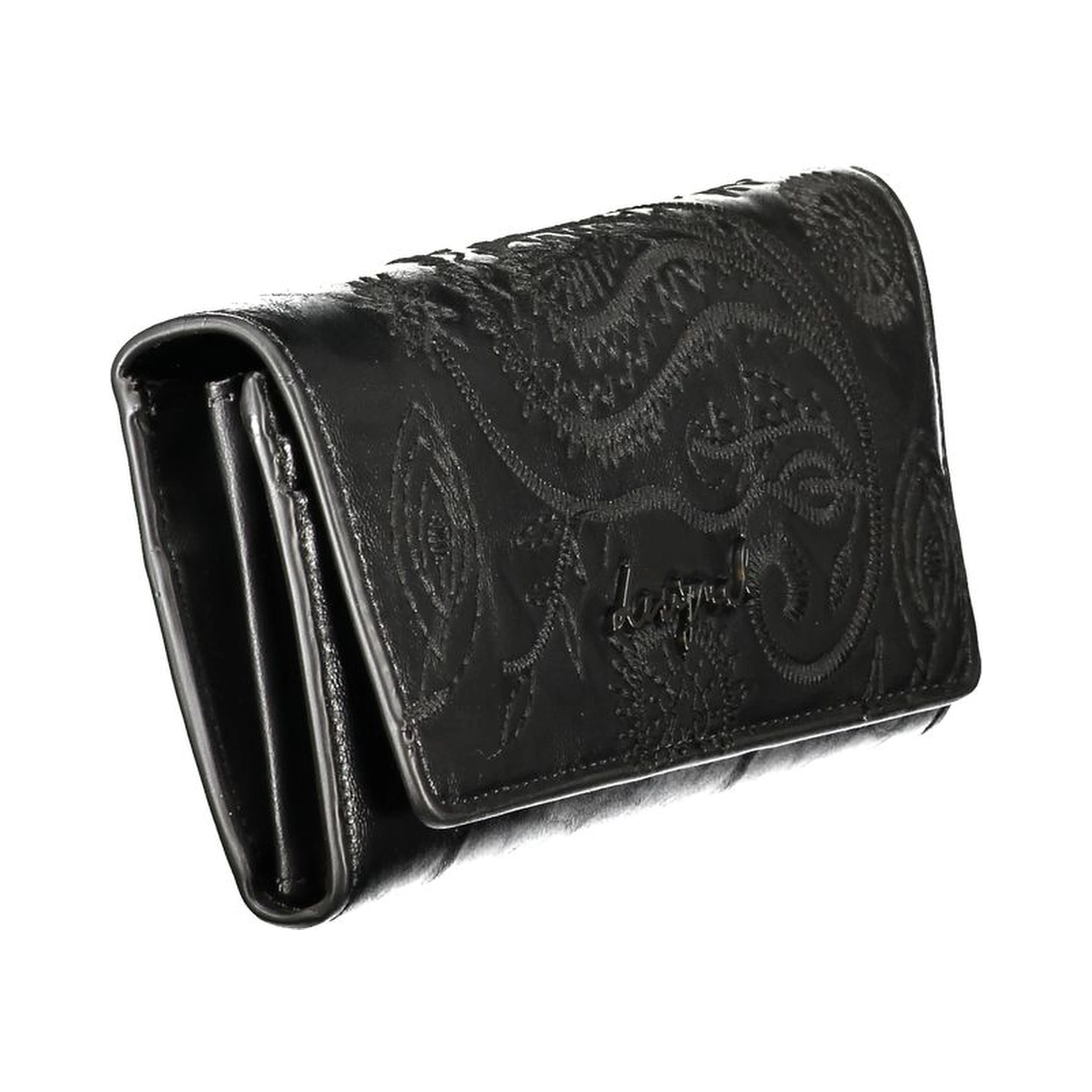 Black Polyurethane Women's Wallet
