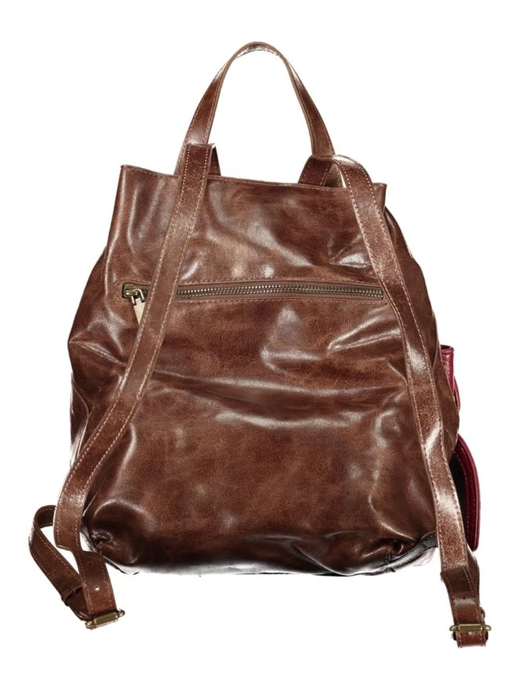 Brown Polyurethane Women's Backpack alternative