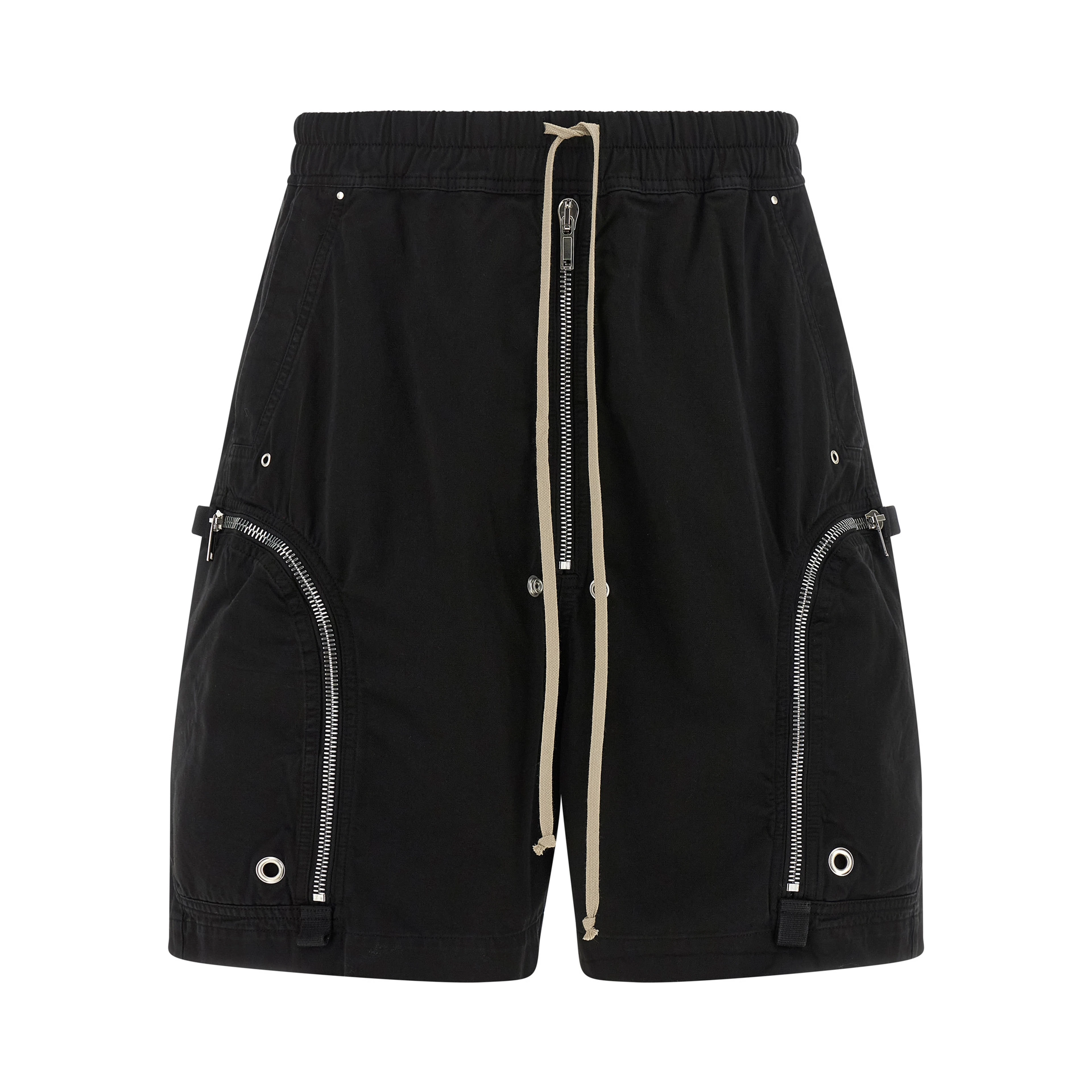 Black Cotton Bermuda Shorts