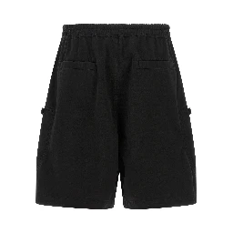 Black Cotton Bermuda Shorts