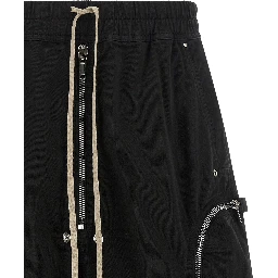 Black Cotton Bermuda Shorts