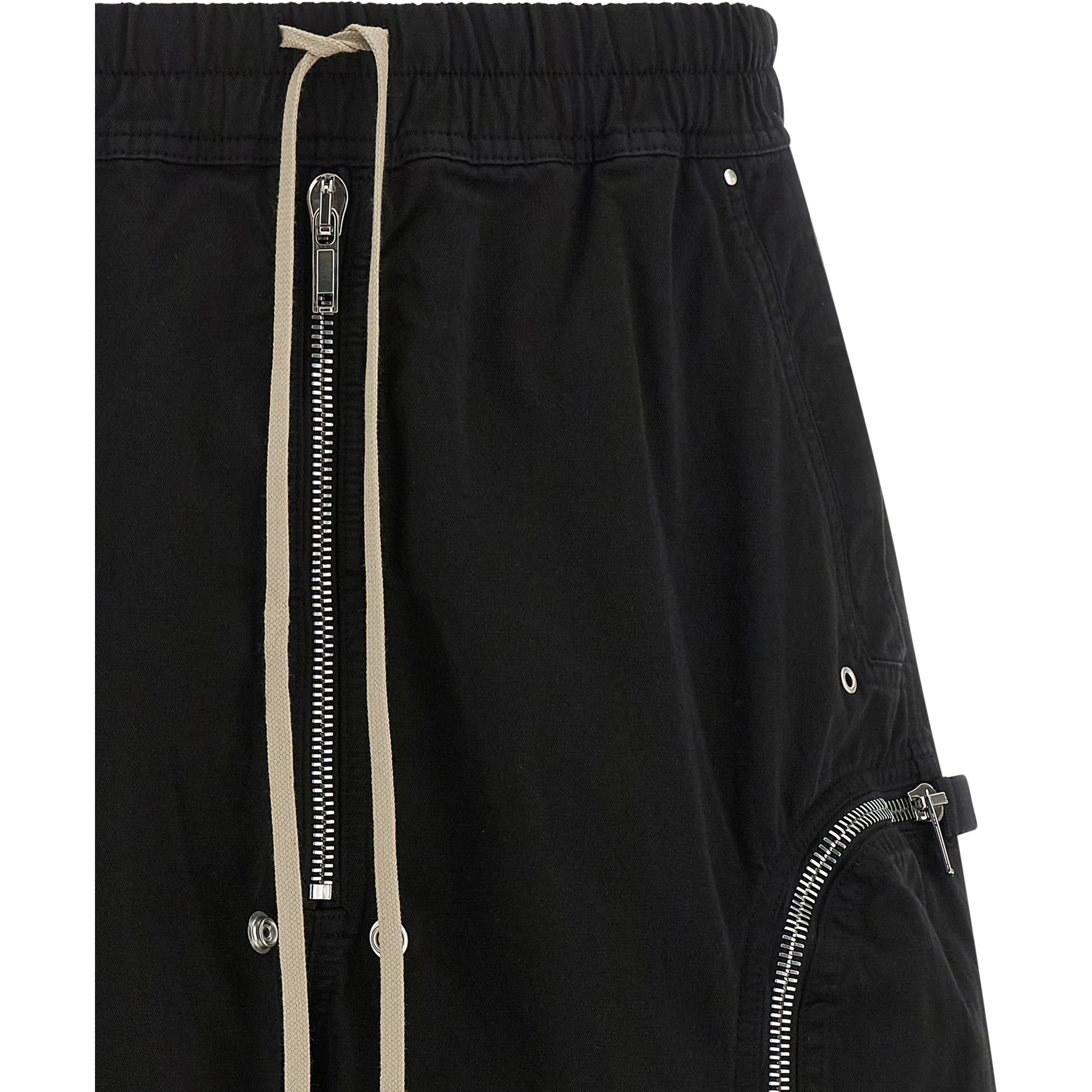 Black Cotton Bermuda Shorts