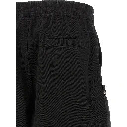Black Cotton Bermuda Shorts