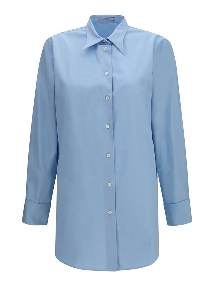Blue Cotton Dress Shirt