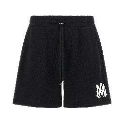 Black Cotton Bermuda Shorts