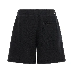 Black Cotton Bermuda Shorts
