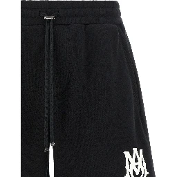 Black Cotton Bermuda Shorts