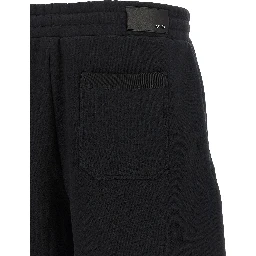 Black Cotton Bermuda Shorts