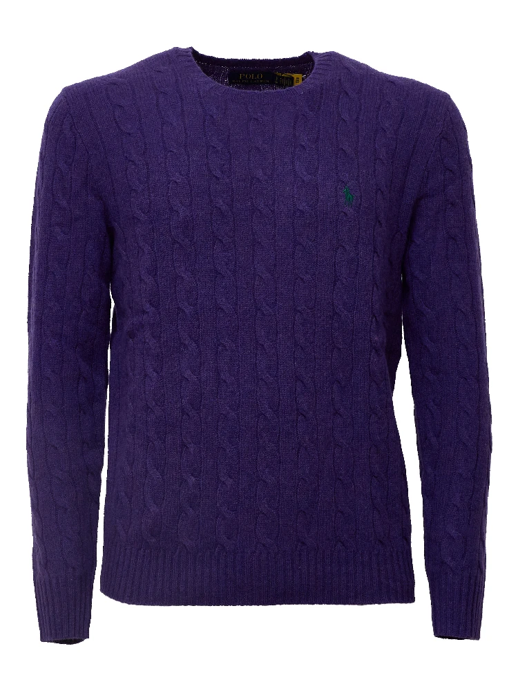 Cable-Knit Crewneck Pullover In Wool, Cashmere