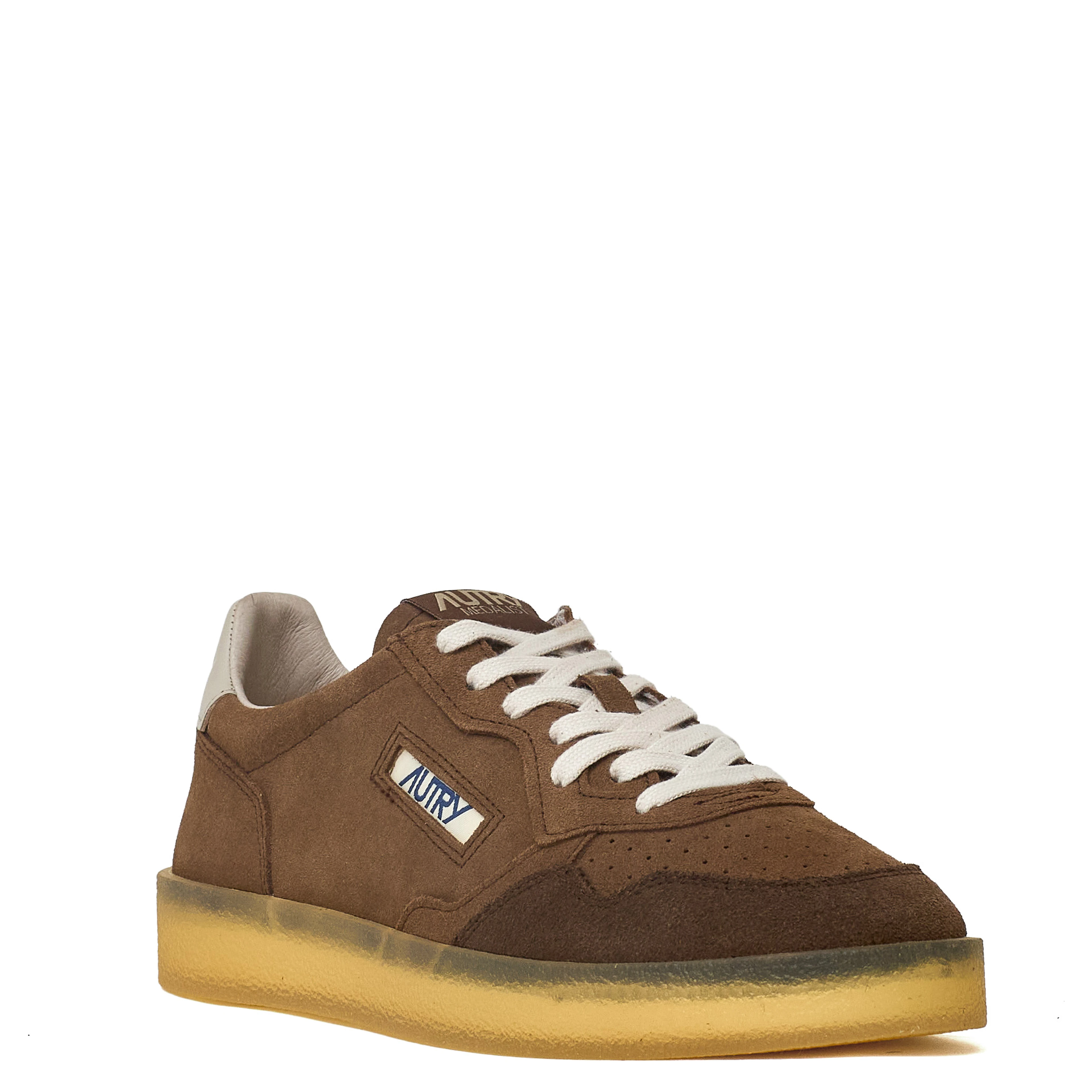 Sneakers Medalist Low In Pelle, Suede Crepe Sigaro, Feather