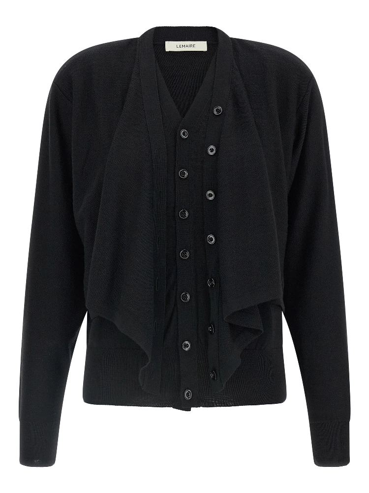 Black Wool Cardigan