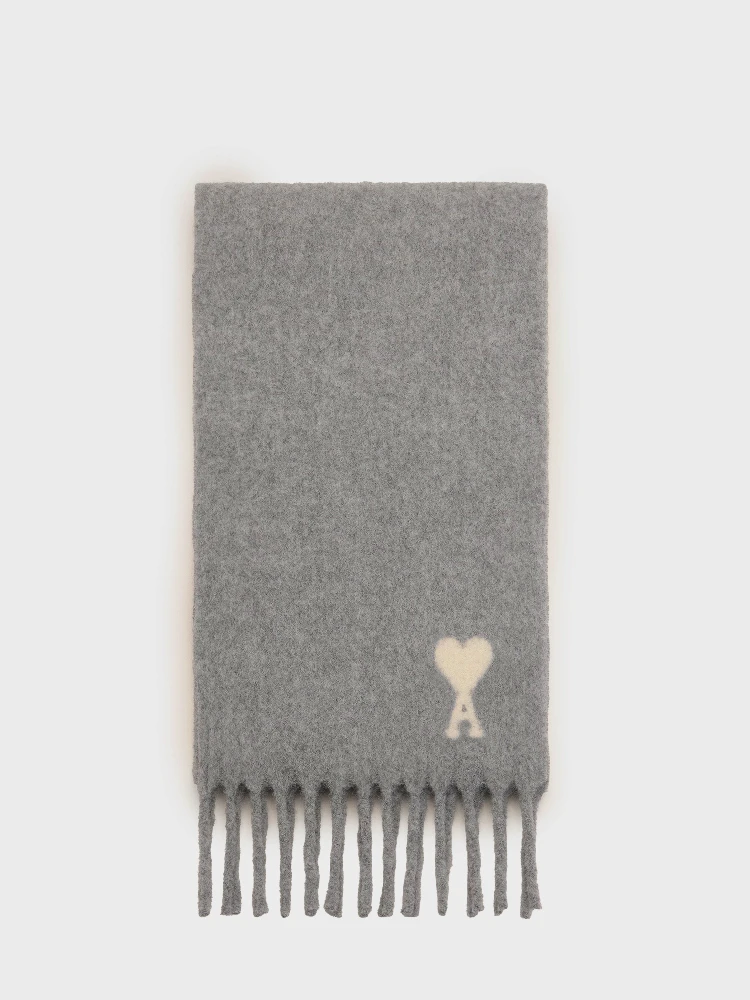 Grey alpaca Ami de Coeur scarf