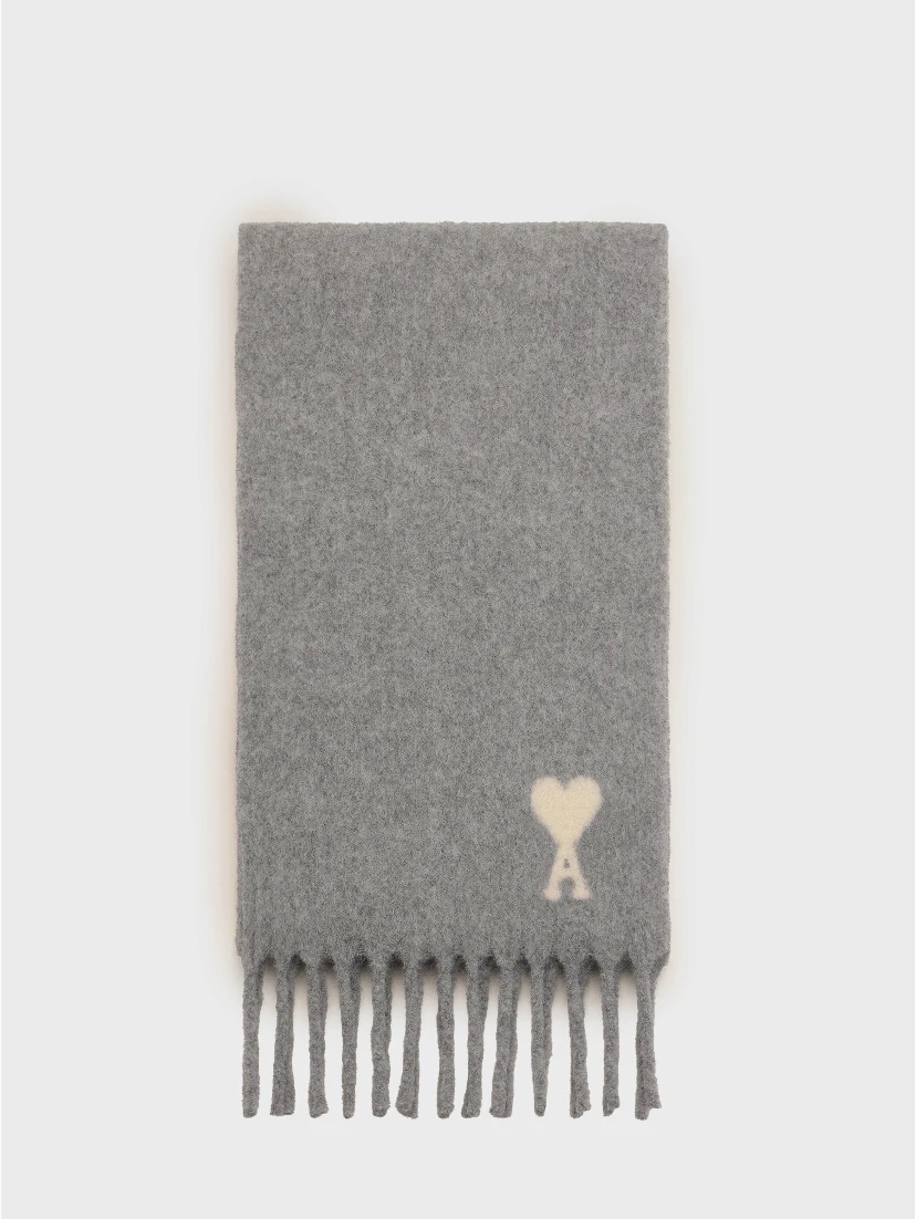 Grey alpaca Ami de Coeur scarf