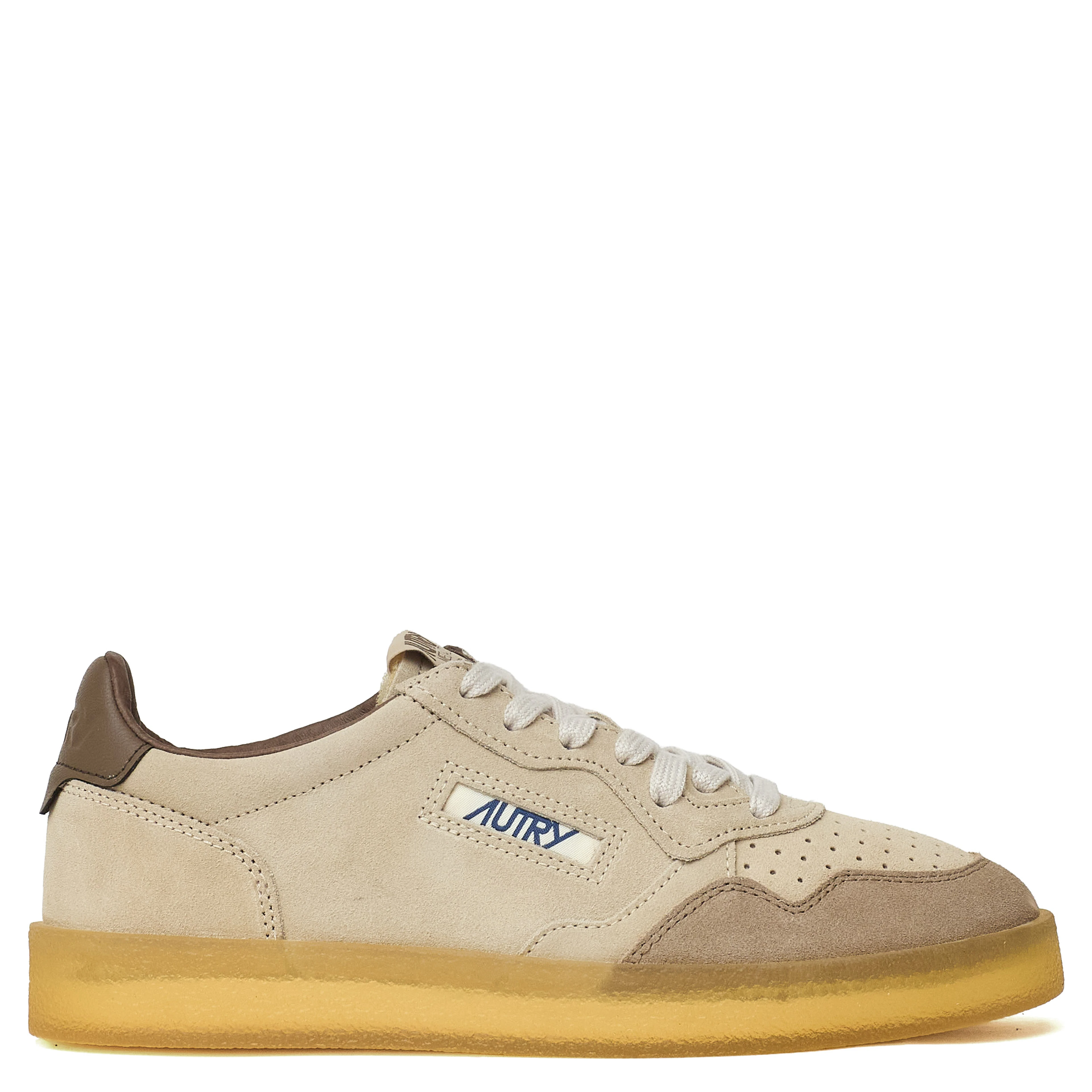 Sneakers Medalist Low In Pelle, Suede Crepe Biscotto/Kangaroo