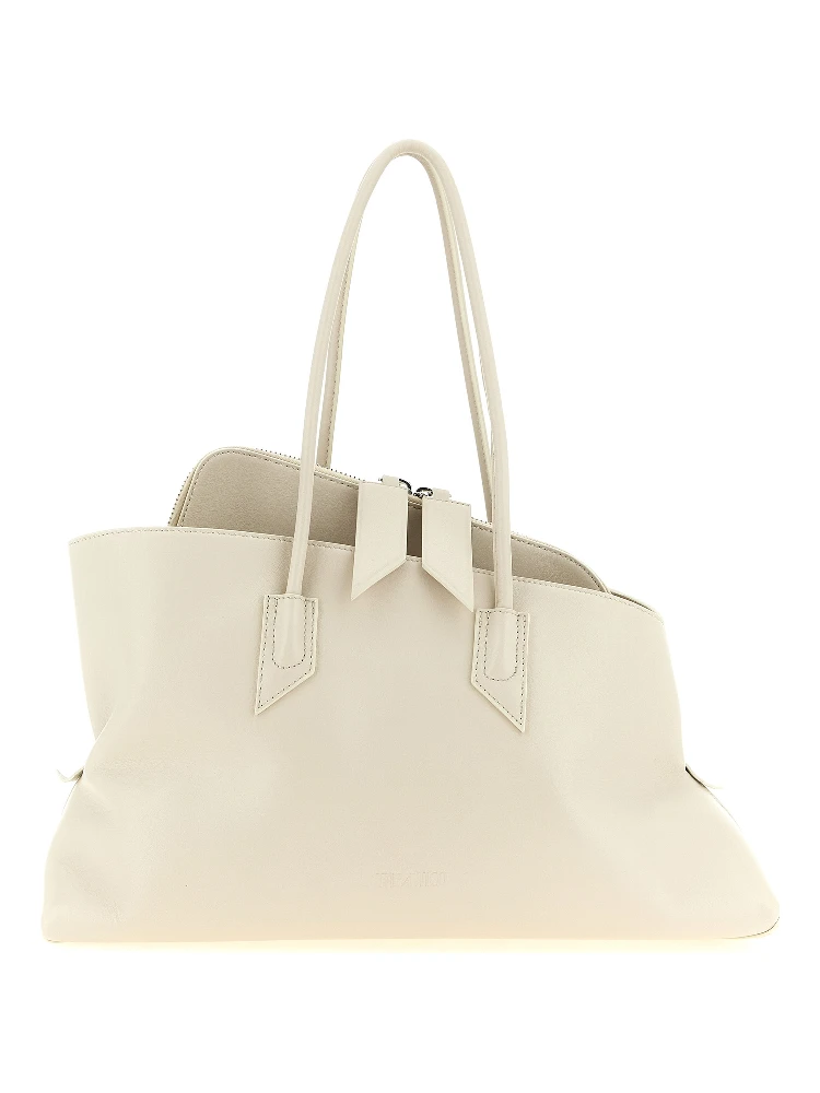 White Bovine Leather Shoulder Bag