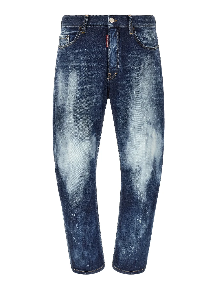 Blue Cotton Slim Fit Jeans