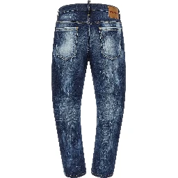 Blue Cotton Slim Fit Jeans