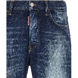 Blue Cotton Slim Fit Jeans