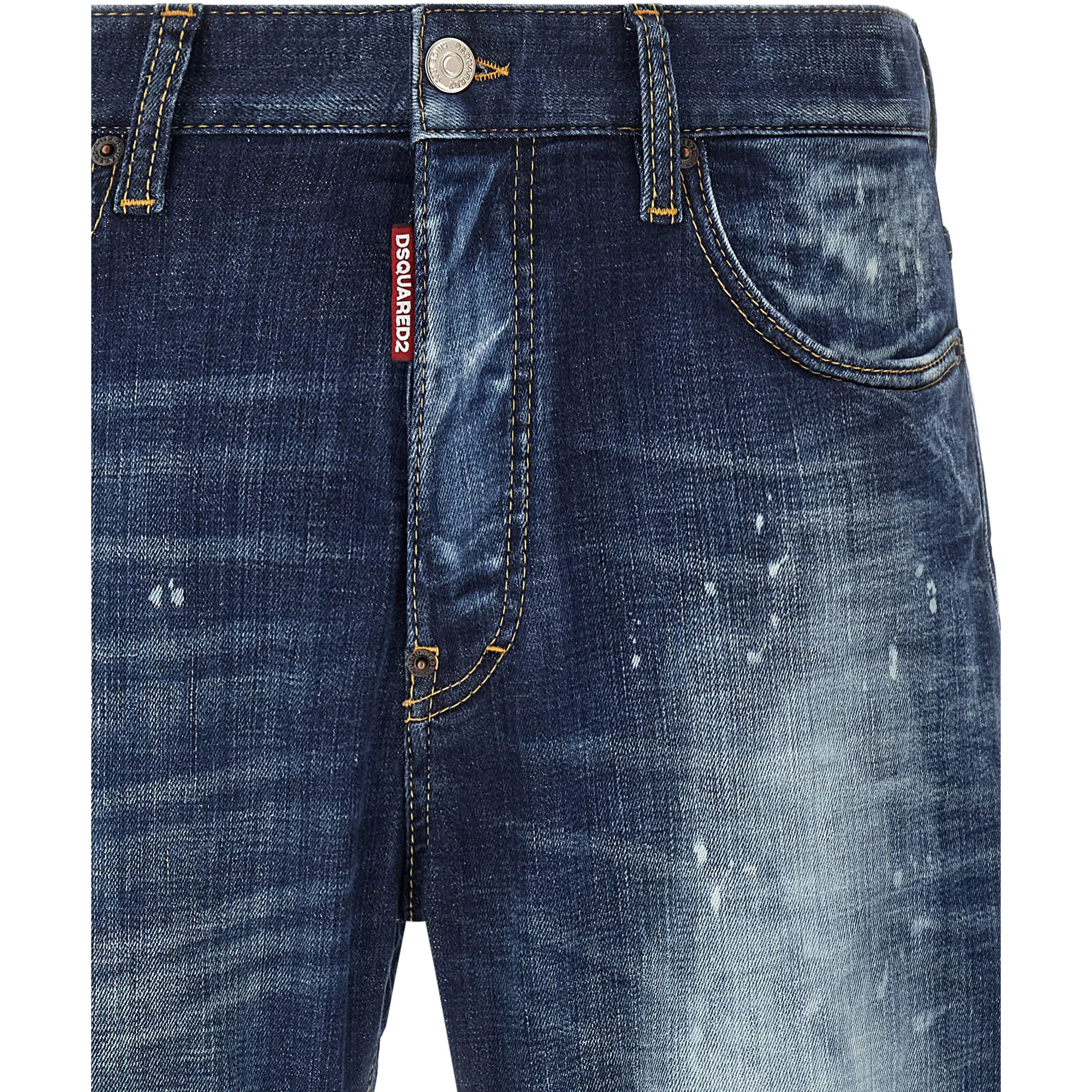 Blue Cotton Slim Fit Jeans