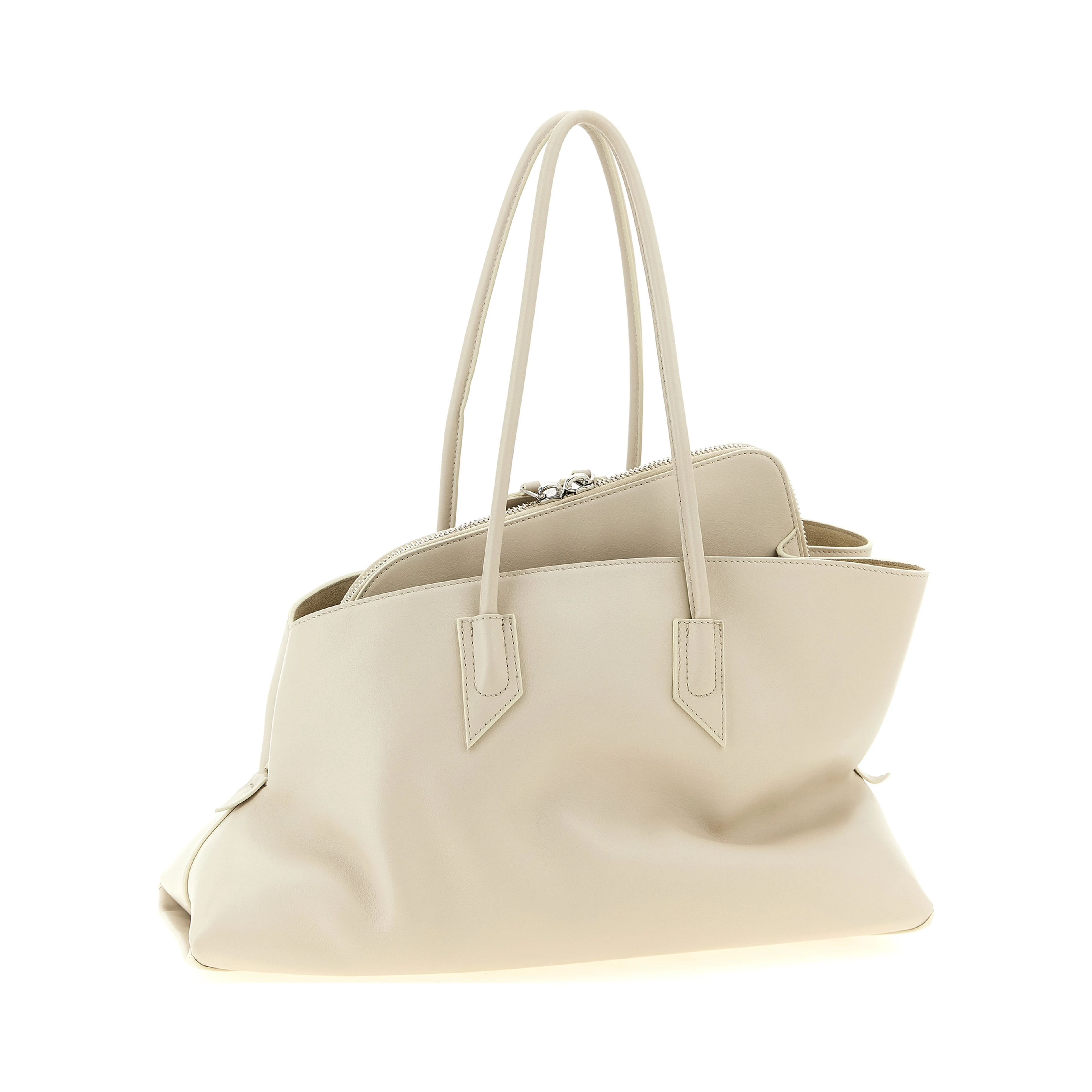 White Bovine Leather Shoulder Bag