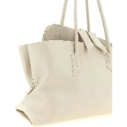 White Bovine Leather Shoulder Bag
