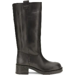 Black Calf Leather Bos Taurus Ankle Boots