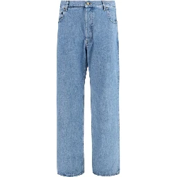 Blue Cotton Relaxed Fit Jeans
