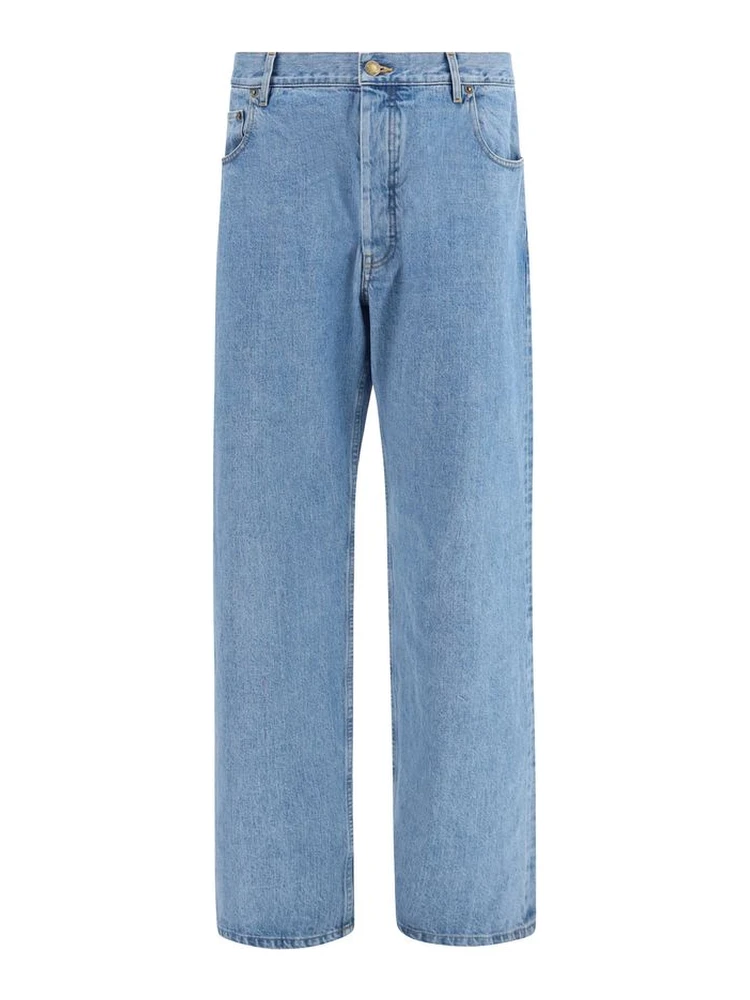 Blue Cotton Relaxed Fit Jeans