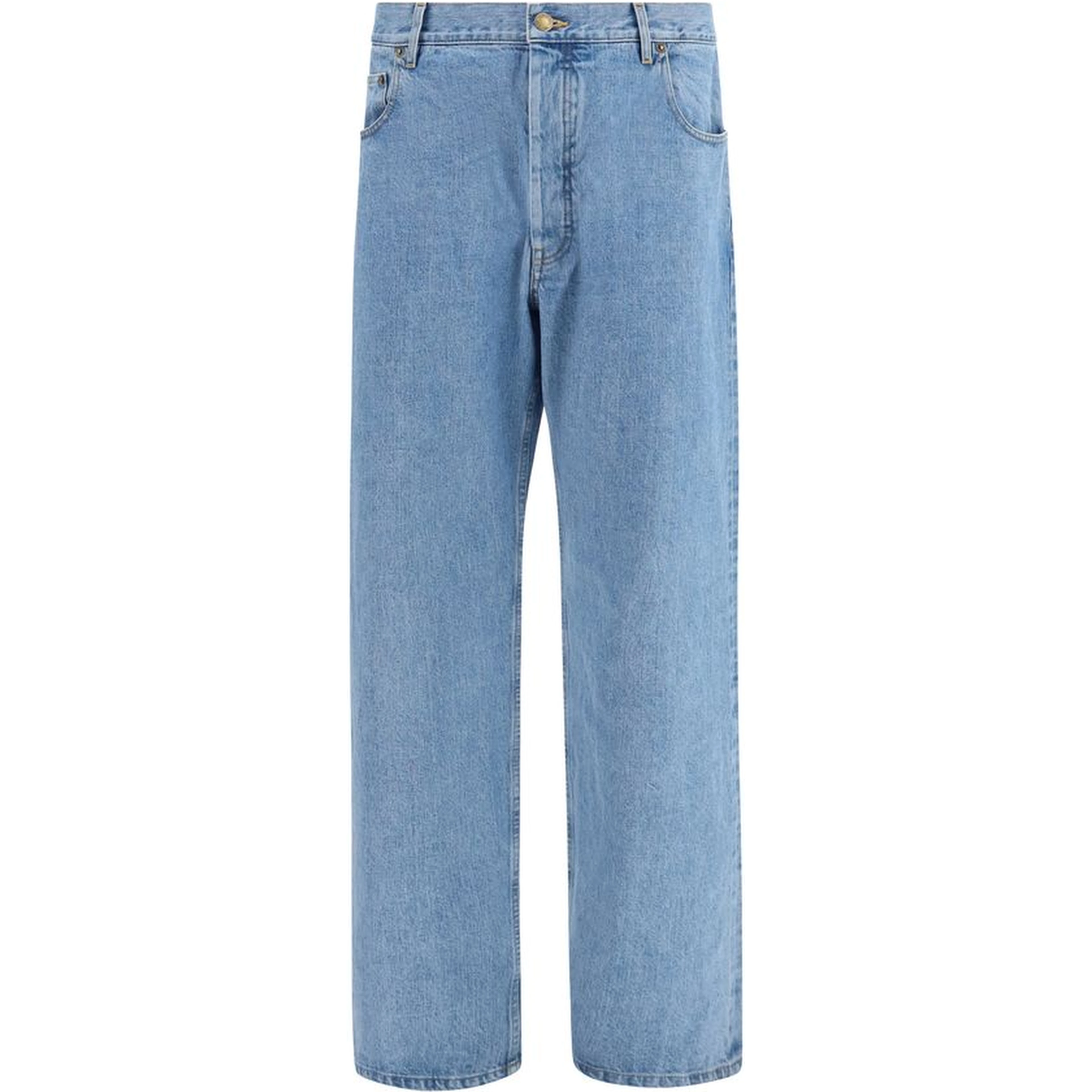 Blue Cotton Relaxed Fit Jeans