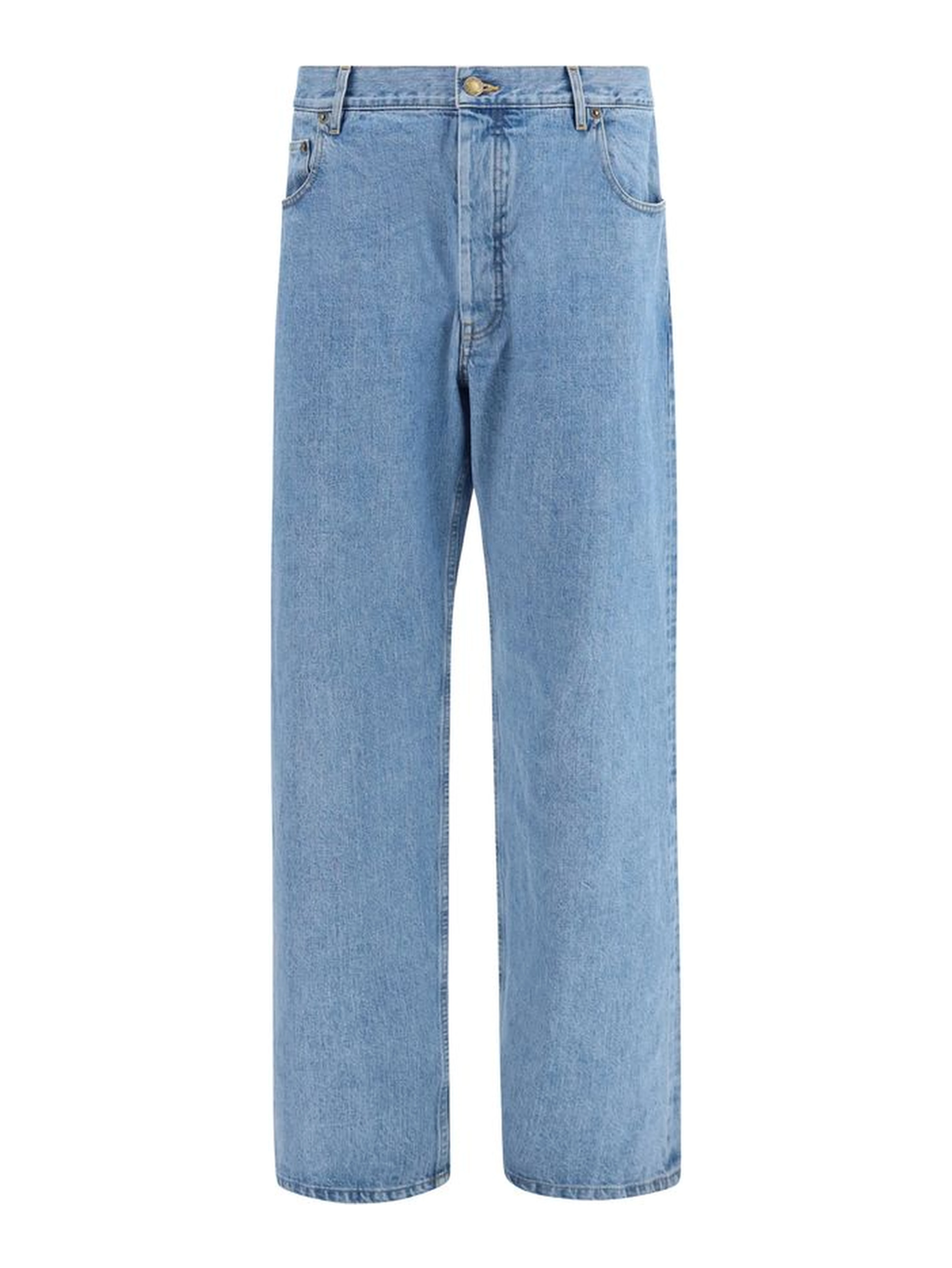 Blue Cotton Relaxed Fit Jeans