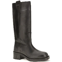 Black Calf Leather Bos Taurus Ankle Boots