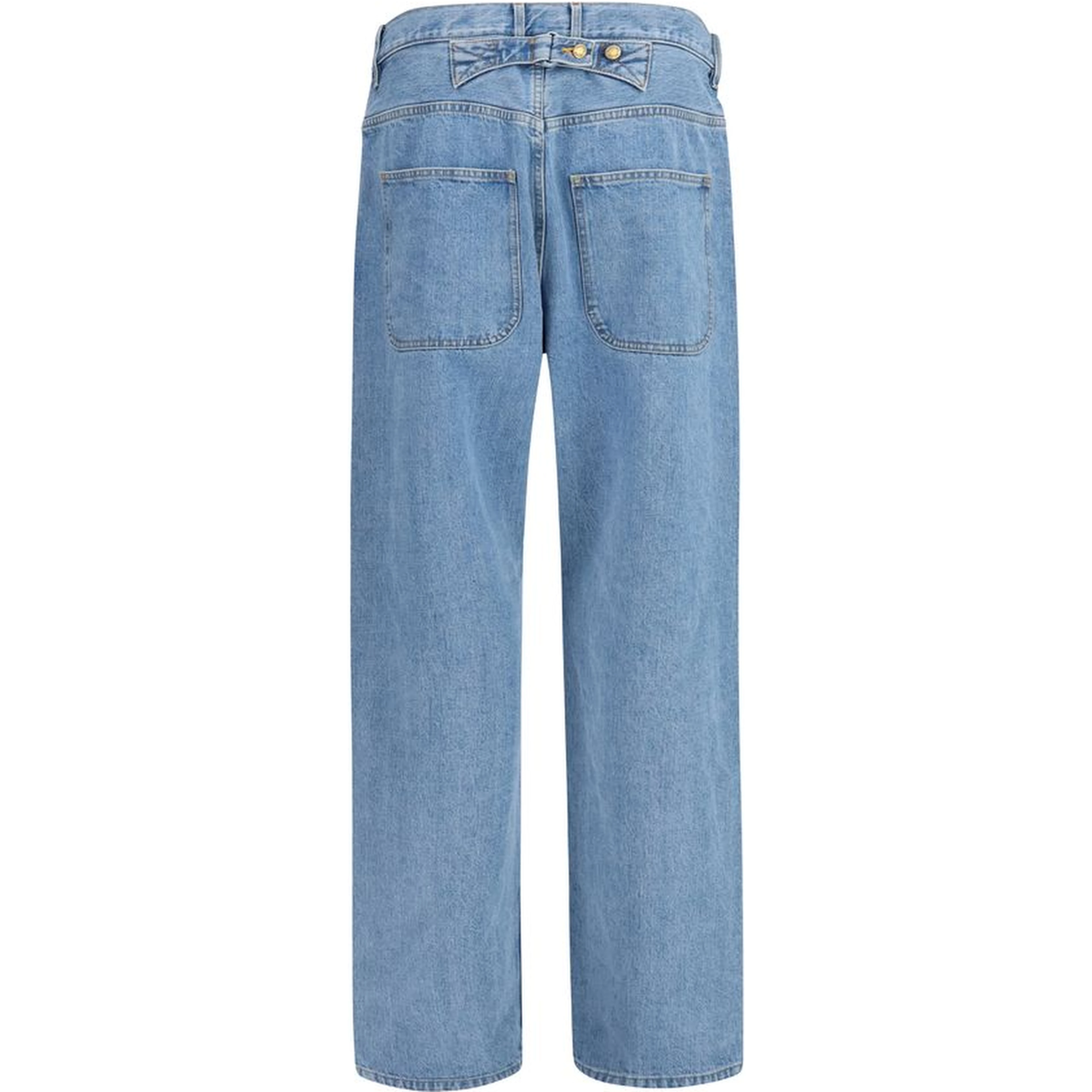 Blue Cotton Relaxed Fit Jeans