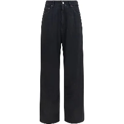 Black Cotton Relaxed Fit Jeans