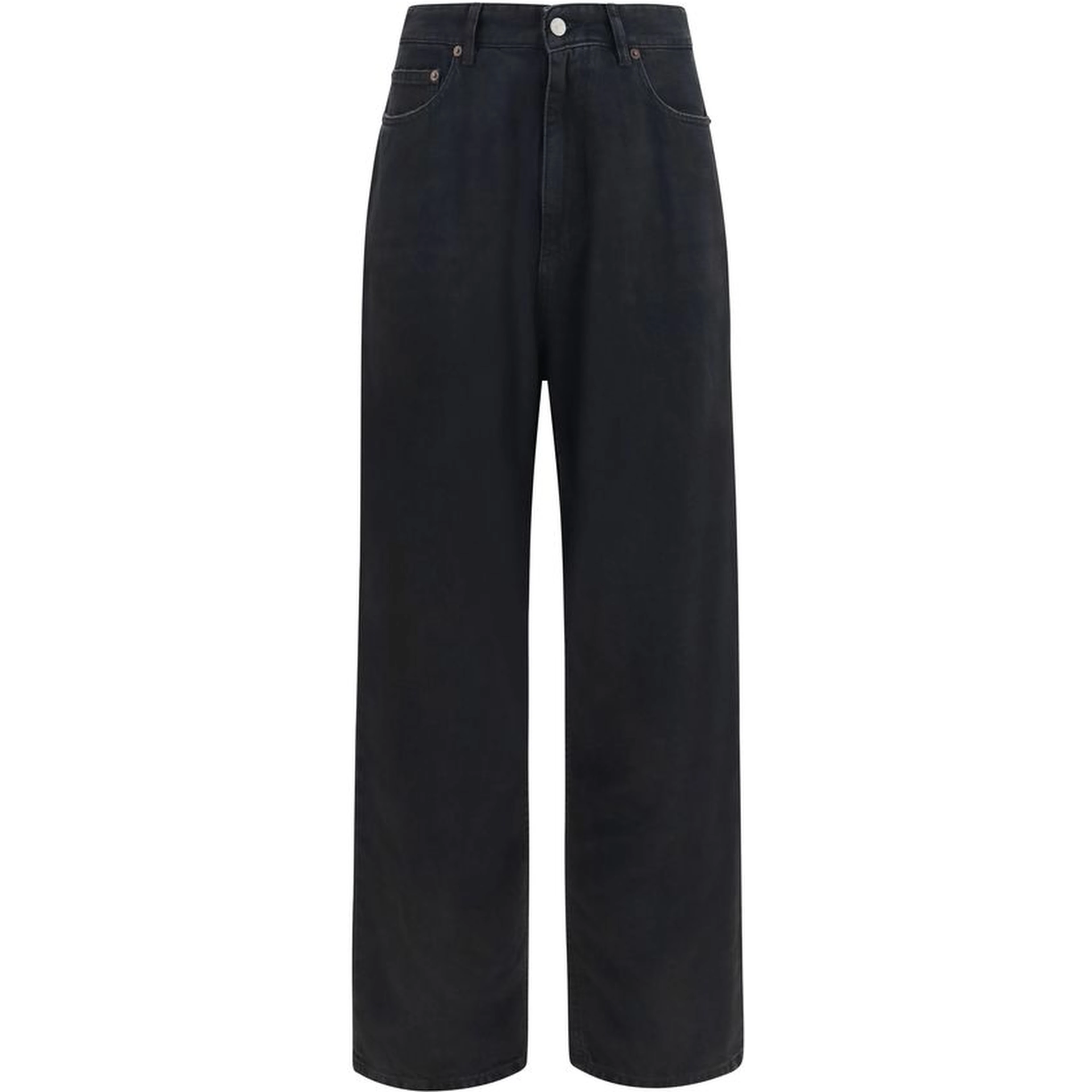 Black Cotton Relaxed Fit Jeans