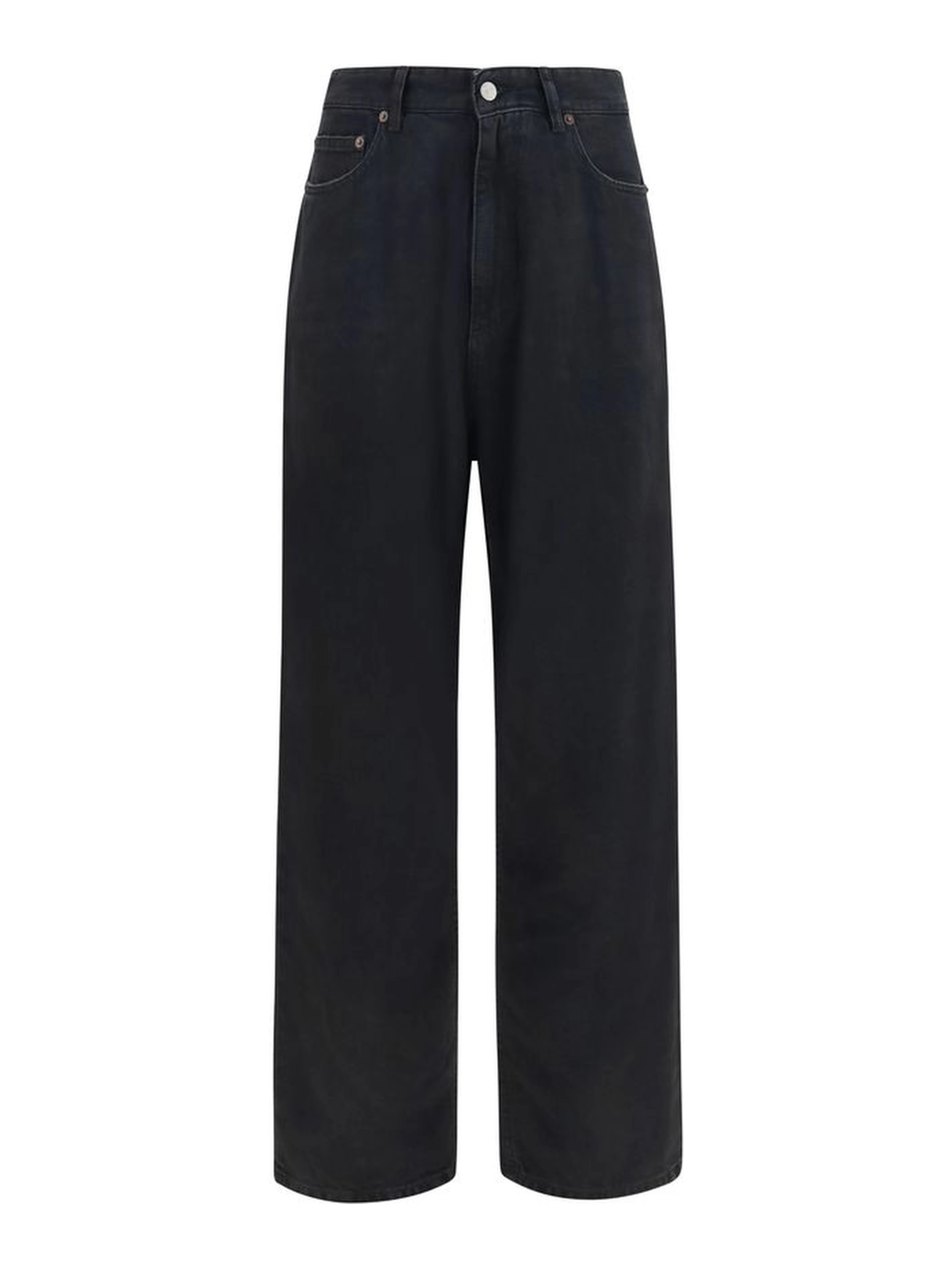 Black Cotton Relaxed Fit Jeans